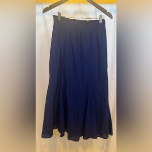 Uniqlo Blue Pleated Maxi A-Line Skirt w/ Pockets